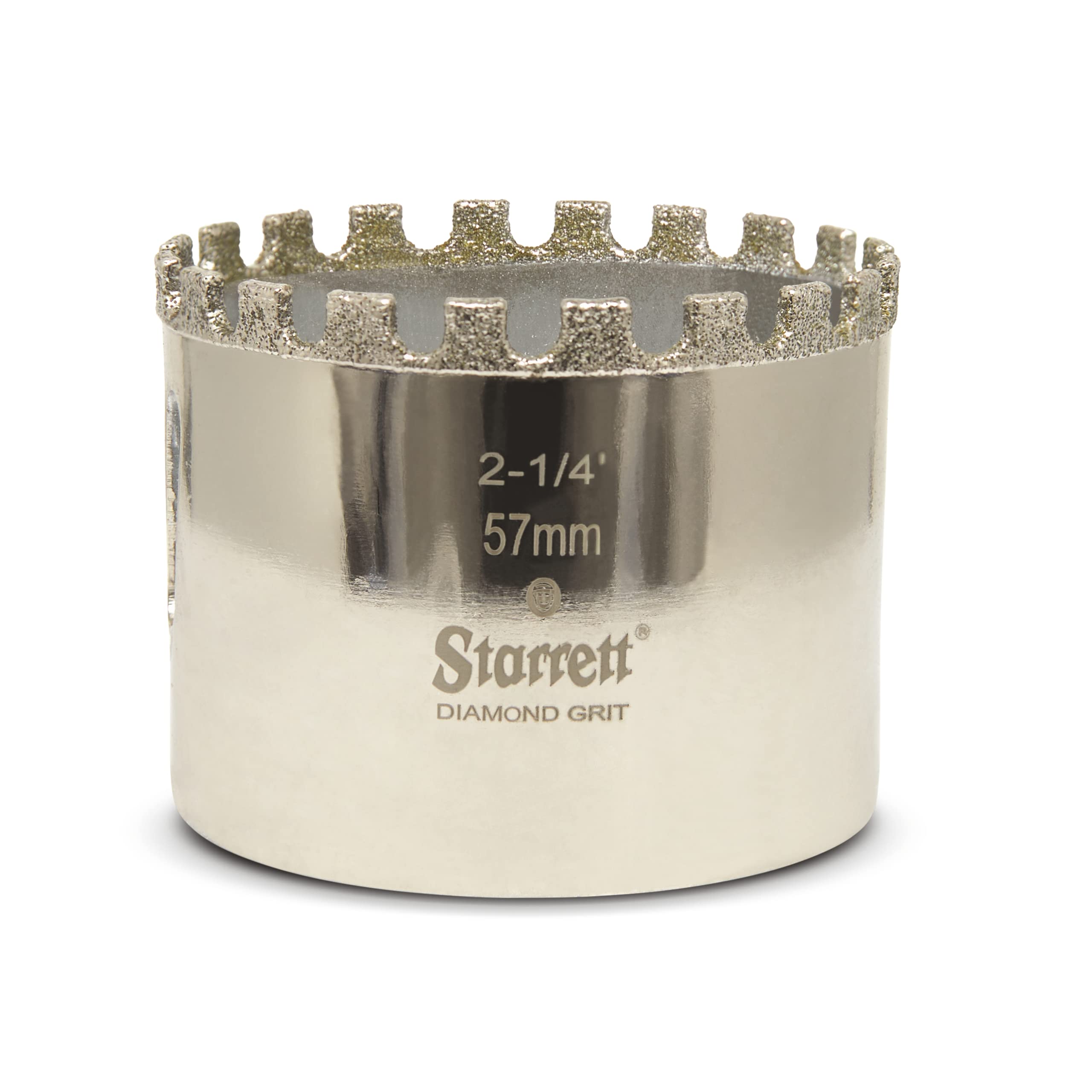 Starrett Diamond Grit Hole Saw - D0214 Ceramic and Tile Drill Cutter - For Brick Glass Marble Slate Stone Porcelain - 57mm (2.1/4 inch)