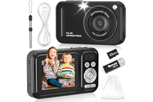 Digital Camera for Kids, WITYEAH 48MP FHD 1080P Point and Shoot Digital Cameras with 16X Zoom Anti-Shake, Compact Portable Cameras for Photography, for Boys Girls Teens Beginners