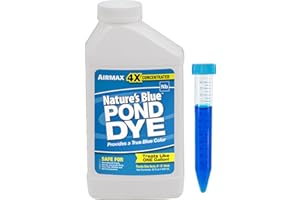 Airmax Nature's Blue Pond Dye 4X Concentrate for Outdoor Ponds & Lakes, Natural Pond Color & Beauty Enhancer, Swimming Safe Water Colorant, Easy Liquid Application, 1 Quart