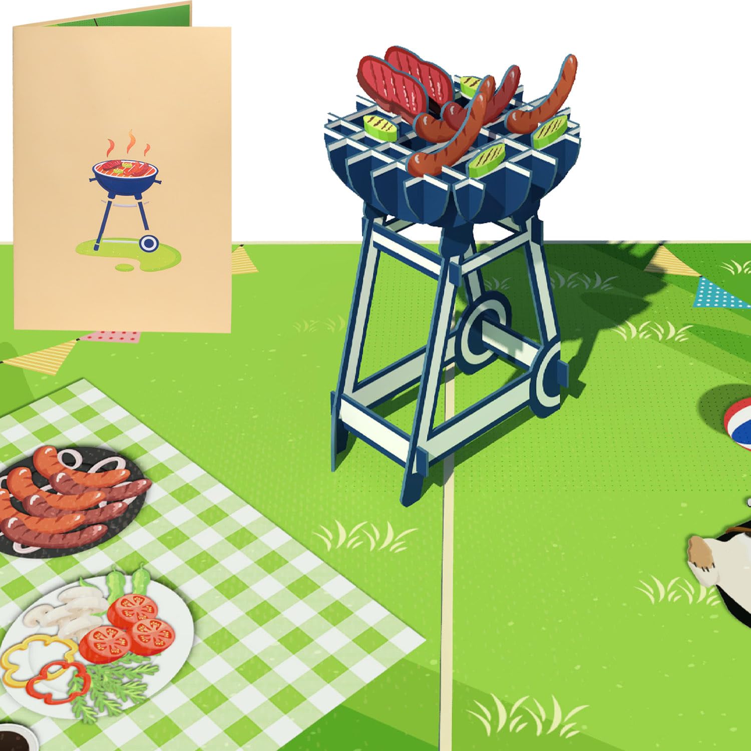 Sweetpopup® 3D BBQ Pop-Up Card or Gift Voucher - Perfect for Holidays, Vacations, Birthday Parties, Retirement - BBQ 022