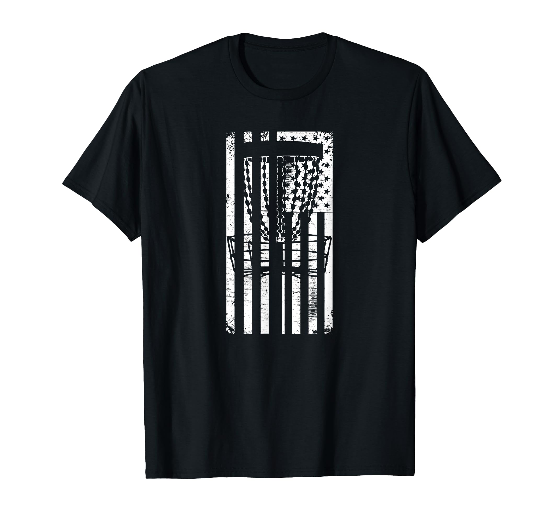 Patriotic Disc Golf American Flag Distressed T-Shirt