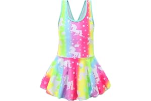 RuuYiicoco Girls One Piece Unicorn Swimsuit Mermaid Swimwear Rainbow Bathing Suit