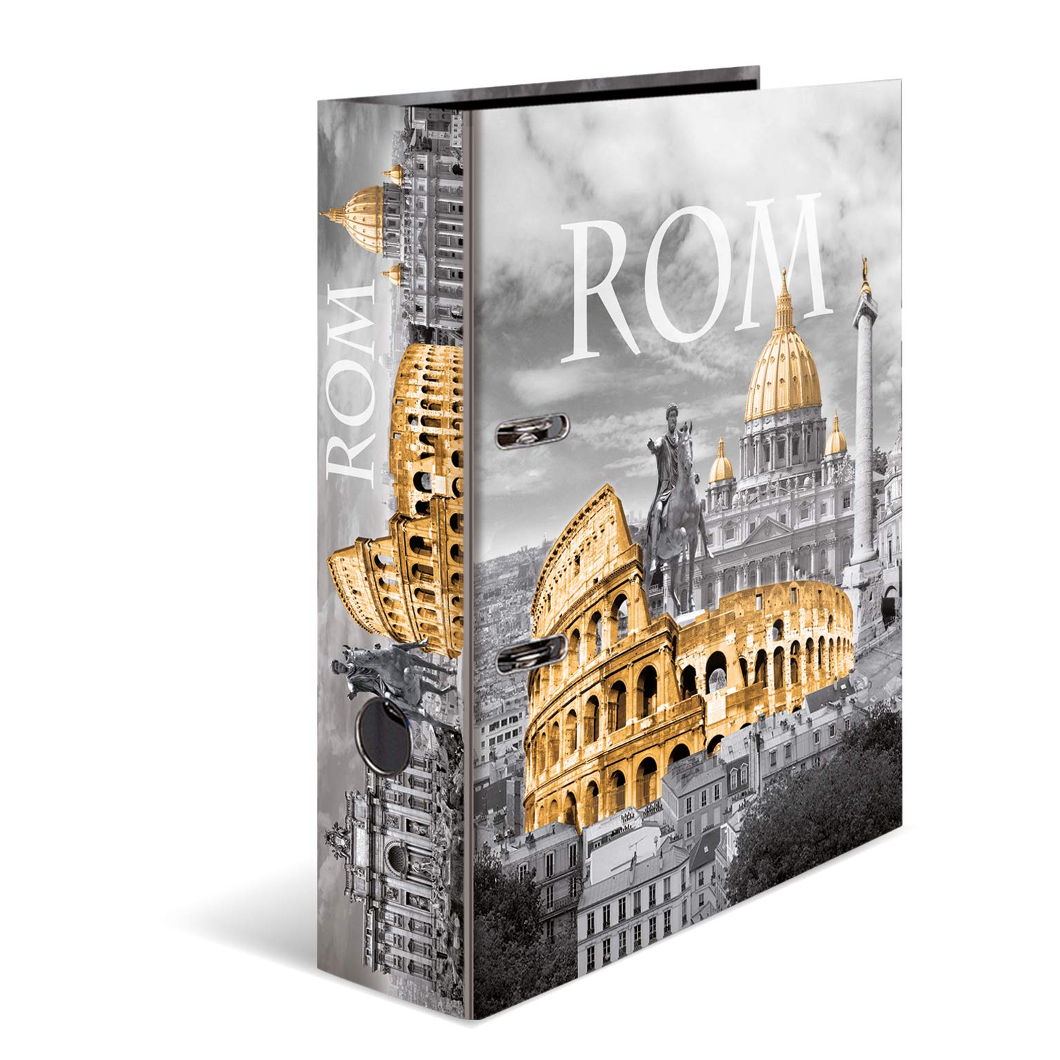 HERMA Lever Arch File Trend Cities with Rome Motif, A4, 70 mm Spine, with Inner Print, 1 Folder