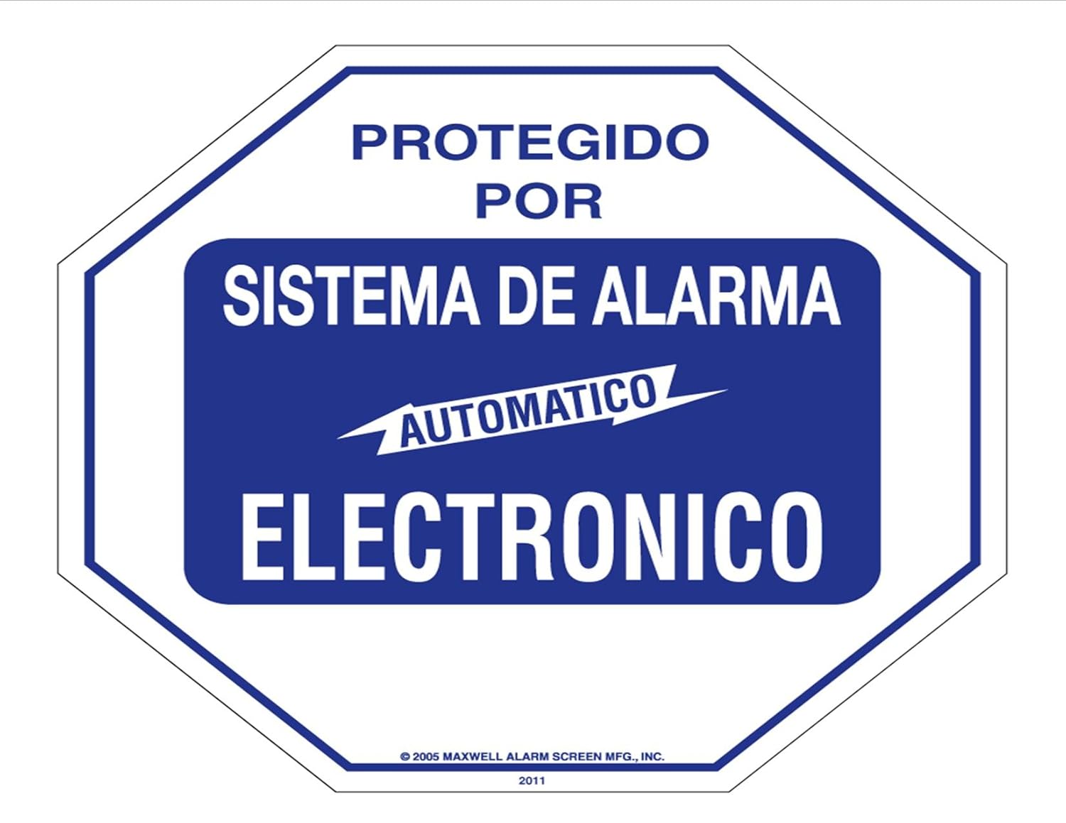 Security Sign 102S Spanish 1 Commercial Grade Burglar
