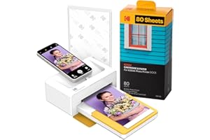 KODAK Dock Plus 4PASS Instant Photo Printer, 4x6” Portable Picture Printer, Bluetooth & Dock 2-in-1 Home and Gift Printer for iPhone & Android, 50 Sheets Bundle