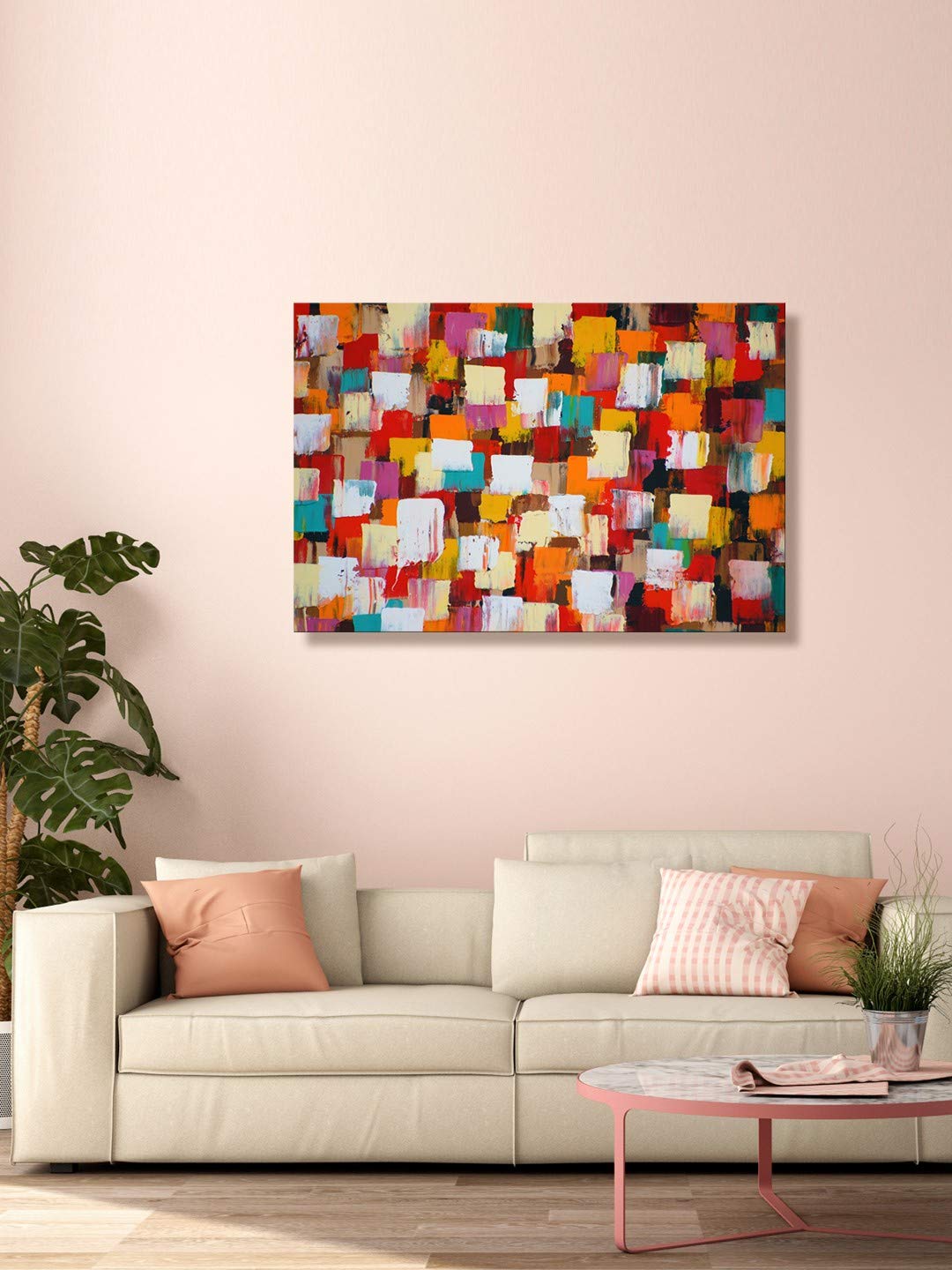 999Store Printed Multi Color Abstract Painting Wall Art (Canvas_18X30