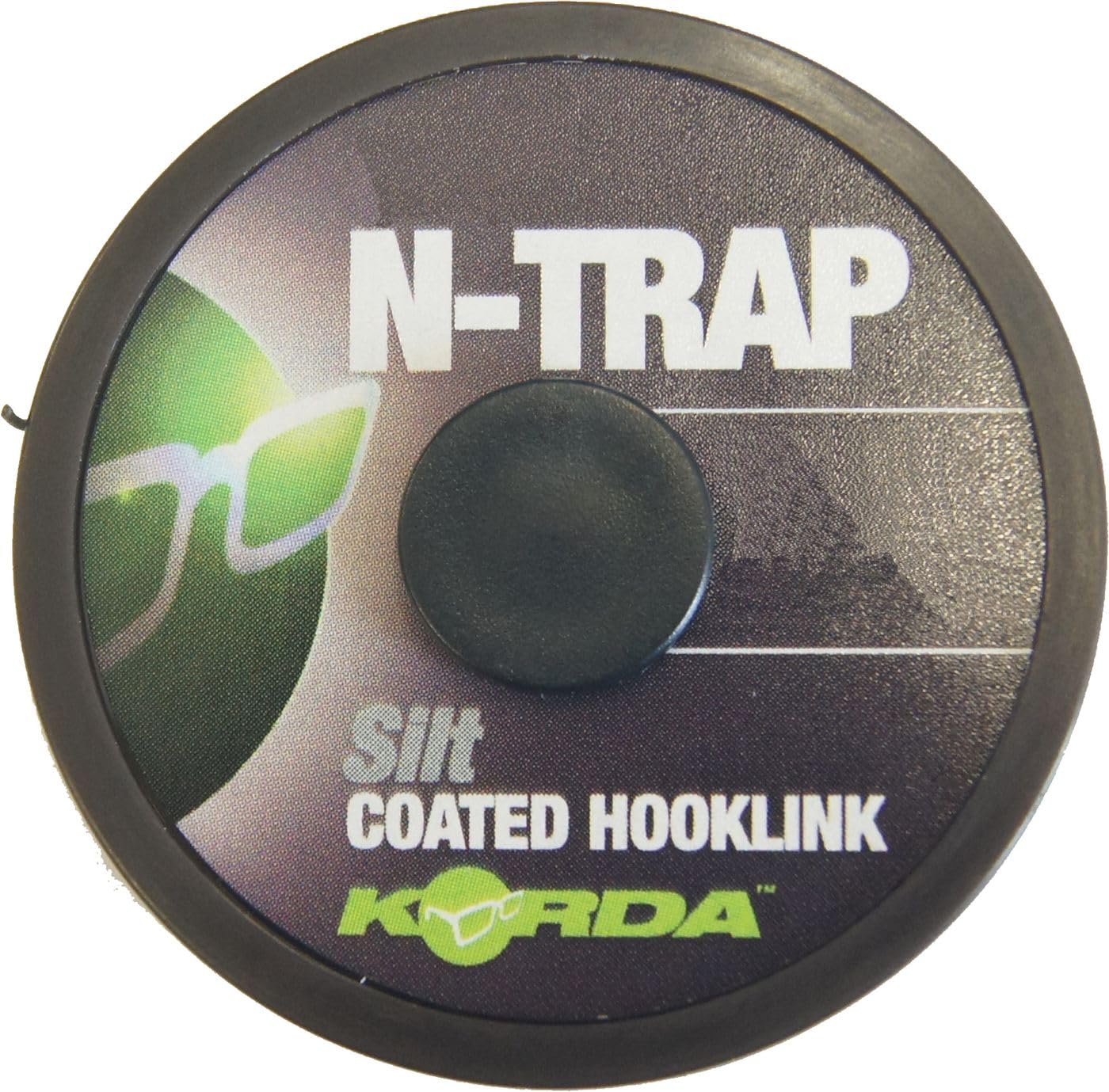 Korda N-Trap Soft Silt Hook Link Material, 15lb 20m, Coated Braid, Soft Supple Tough Dyneema Inner Braid Coating Won't Split