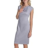 Calvin Klein Womens Sleeveles Asymmetrical Flap Neckline Knee Length Sheath Dress
