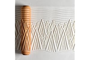 MKM Pottery Tools Wood Big Hand Rollers for Clay (BHR-121 Mountain Wind)