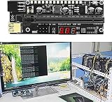 Hagsnec 6 PCIE Riser 1x to 16x 3.3V Digital Meter LED BTC Mining Extension Card view 7