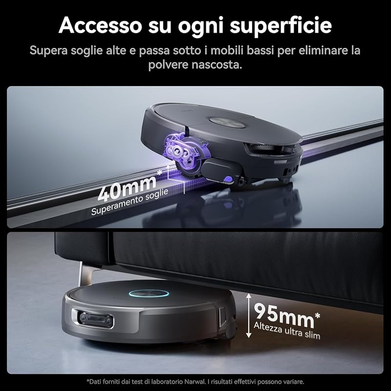 Flow 2 Robot Aspirapolvere Lavapavimenti con FlowWash Track Mop,Nero — foto 8 di 8