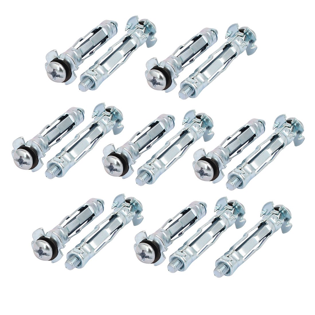 Sourcingmap M4 Thread Expansion Bolt Sleeve Anchor 15pcs for 3mm-12mm Hollow Wall