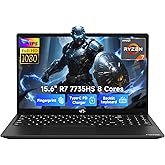 NIMO 15.6" IPS FHD Gaming-Laptop, AMD Ryzen 7 7735HS (8C/16T, Up to 4.75GHz) 16GB DDR5 RAM 512GB SSD Business-Computer with Radeon 680M Graphics 100W Type-C Backlit Keyboard Fingerprint