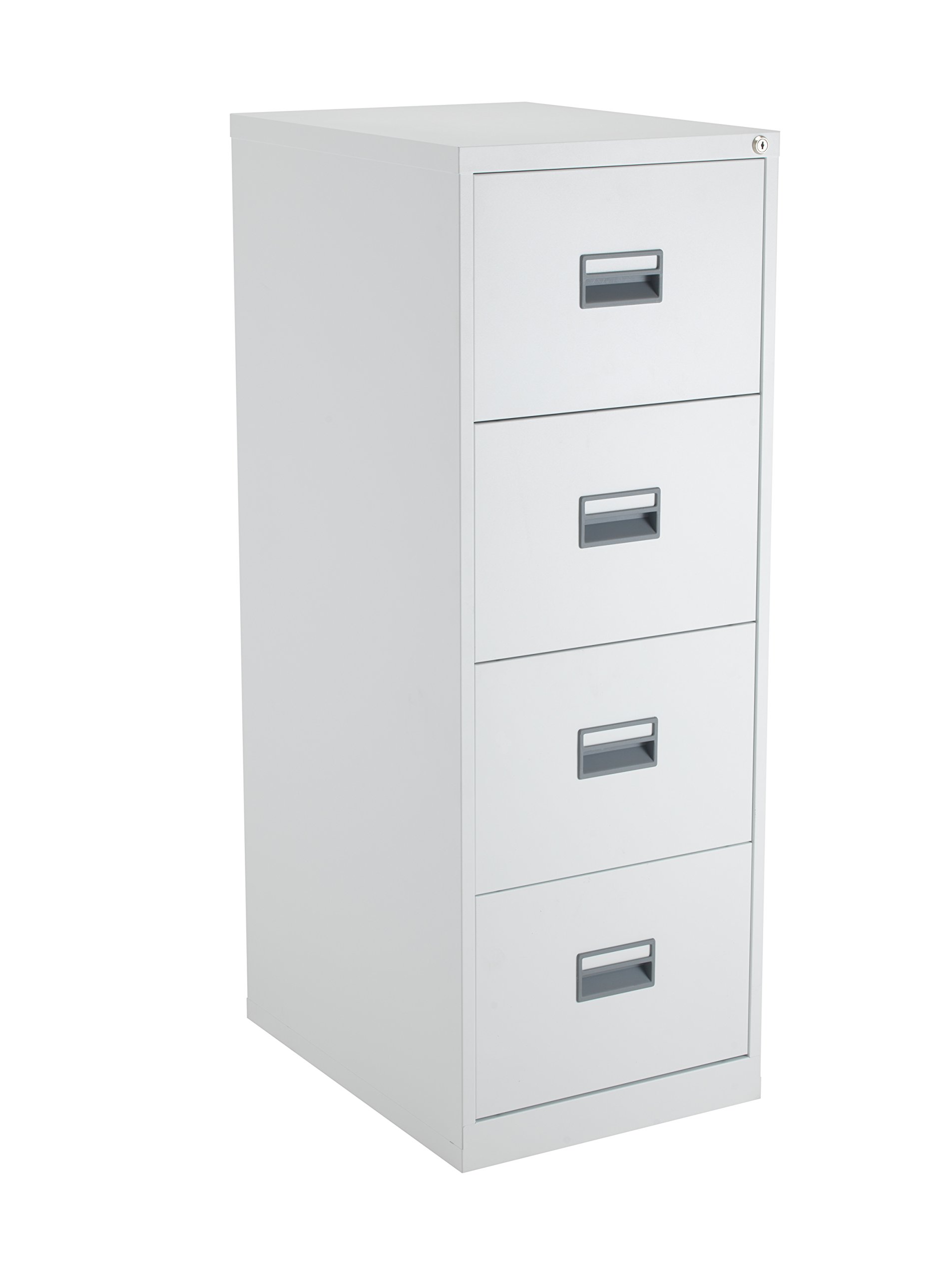 Office Hippo Heavy Duty Steel Filing Cabinet, 4 Drawer Filing Cabinet, Fully Welded Construction with 40kg Drawer Tolerance, Lockable Office Storage, 7 Year Guarantee, White