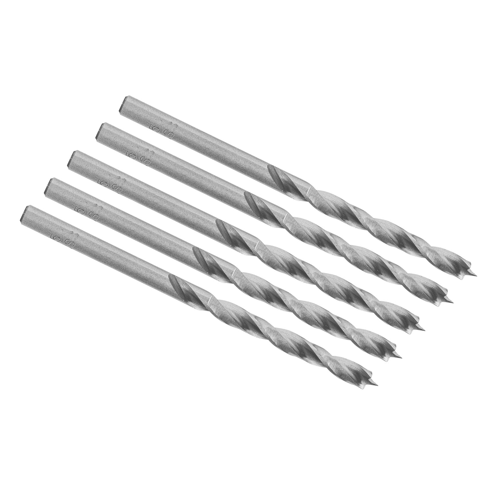 ENT 50045 HSS-G Premium Wood Drill in 5 pcs Bundle with Ø 4.5 mm, Spiral Drill Working Lenght 43 mm and Total Length 79 mm with Centering Tip and Shoulder Cutter