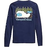 Vineyard Vines Boys Fuzzy Yeti Whale Long-Sleeve Pocket Tee