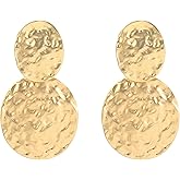Matte Gold Vintage Clip Drop Earrings for Women Clip on Earrings Statement Earrings Gift for Mom