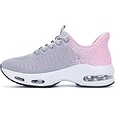 Women's Walking Shoes Slip On Tennis Sneakers Easy Put On Athletic Shoes for Ladies GreyPink US 10