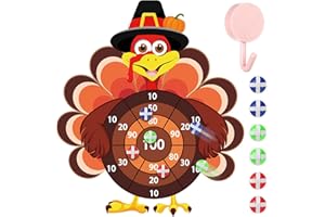 Seenelling Thanksgiving Games Turkey Dart Board for Friendsgiving Dinner Activities About 25 Inch Friendsgiving Games with 6 Sticky Ball Fall Festival Family Indoor Outdoor Yard Party Favor Gift