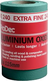 ProDec 5m 240 Grit Extra Fine Green Aluminium Oxide Sanding Paper 115mm