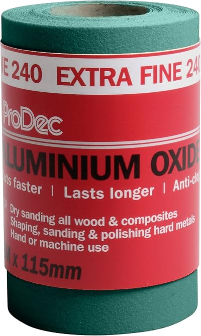 ProDec 5m 240 Grit Extra Fine Green Aluminium Oxide Sanding Paper 115mm