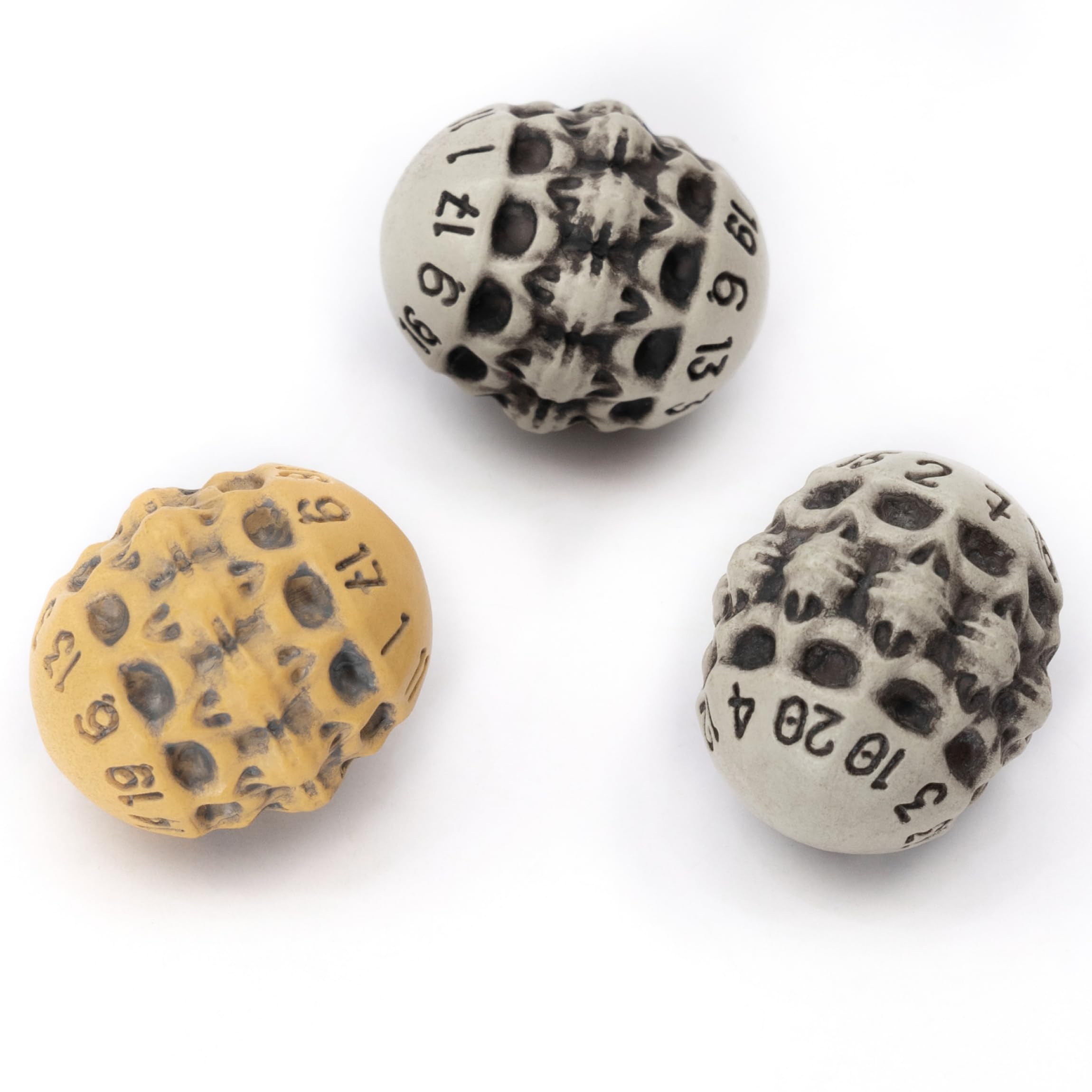 LYNX D20 Dice Set - Set of Three 20 Sided Dice - Skull & Bone Themed RPG Dice. Cool & Unique Gift for Dungeons & Dragons (DND), Warhammer, D&D, Pathfinder, D and D. (Mixed)