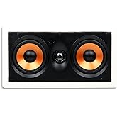 Micca M-CS Dual 5.25-Inch in-Wall Center Channel Speaker, Each, White | 13.8 x 6.7-Inch Cutout, Home Theater, Whole House Audio, MTM LCR Design, 5.25" Woofers, 1" Aimable Silk Tweeter, Paintable