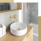 Peppermint Brushed Gold Pop Up Slotted Basin Waste with Overflow view 6