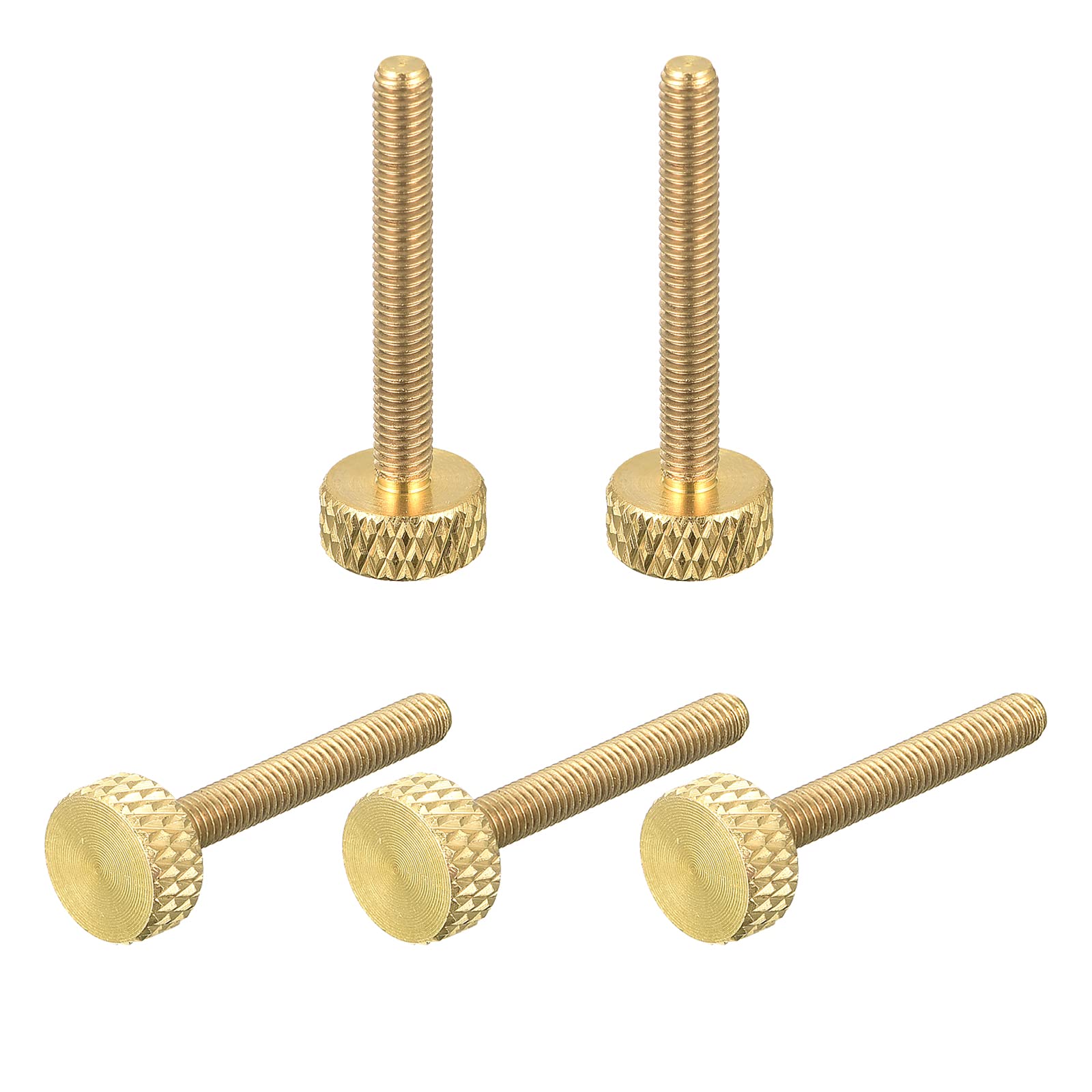 Photo 1 of uxcell 5Pcs Brass Knurled Thumb Screws, M3x25mm Flat Grip Bolt Knobs Fasteners for Electronic, Mechanical