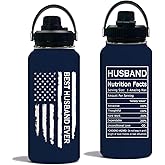 WWHSAI Gifts for Husband - Best Husband Ever Gifts for Him from Wife - Valentines Christmas Fathers Day Birthday Gift for Him, Anniversary Wedding Gift for Hubby - 32 Oz Navy Blue Mug with Lid
