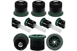 HARSKIYER Variable Arc Nozzle, 10 Pcs Adjustable Sprinkler Heads Replacement with Pop Up Sprinklers, 0°-360° Full Circle Pattern Spray Nozzles, 12 Van Lawn Irrigation Heads for Garden and Lawn