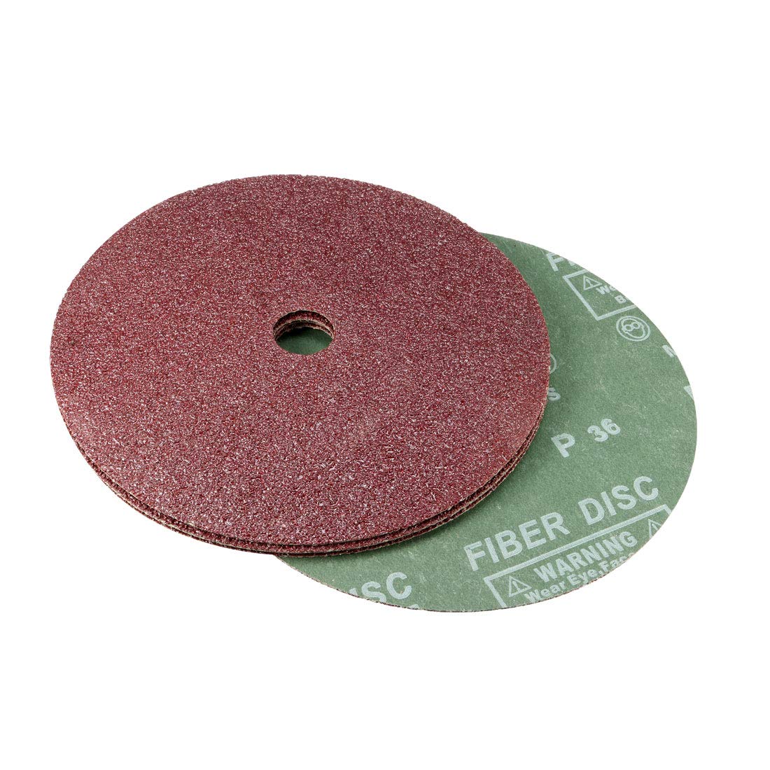 sourcing map 7-Inch x 7/8-Inch Aluminum Oxide Resin Fiber Discs, Center Hole 36 Grit Sanding Grinding Discs, 5 Pack