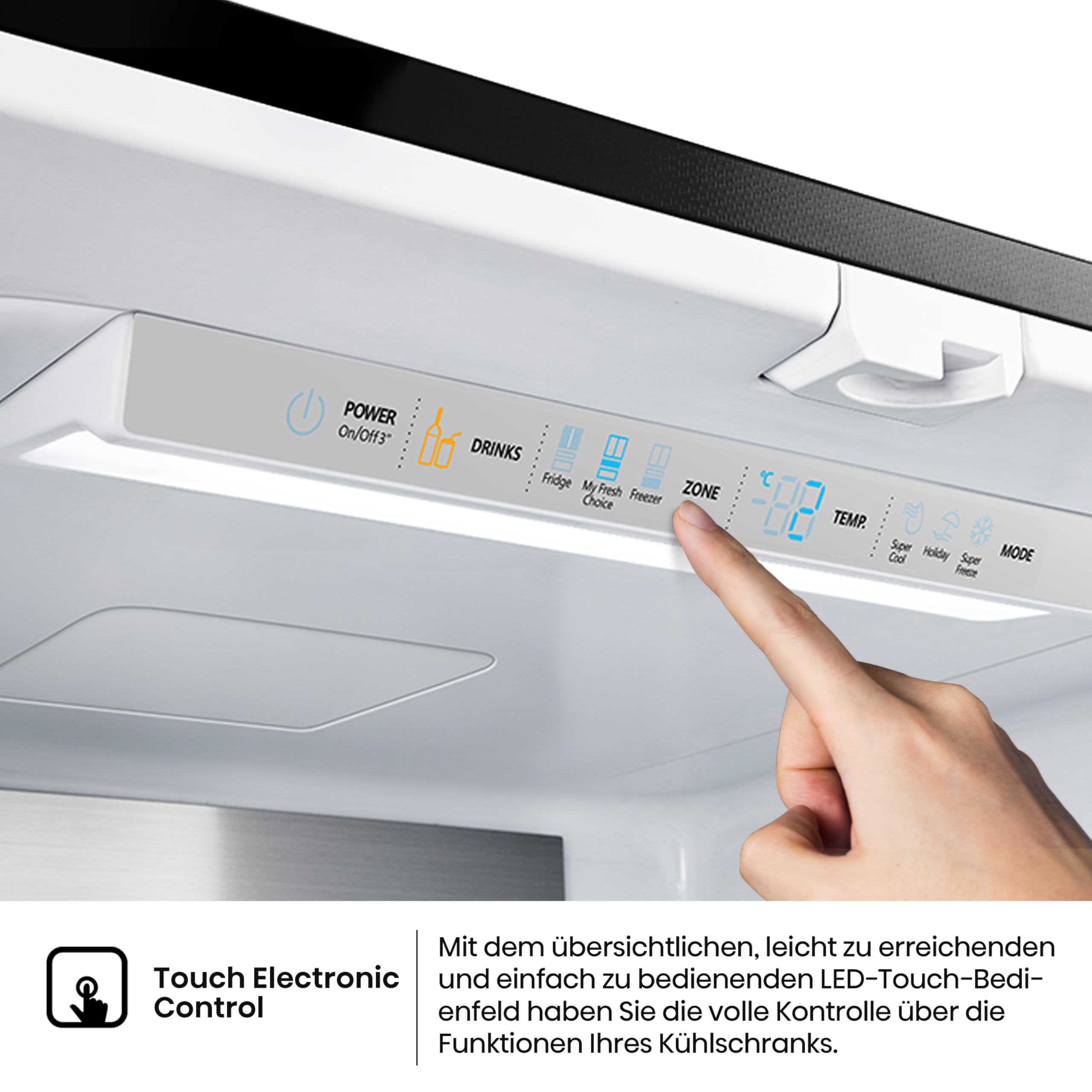 Hisense RF540N4SBF2 French Door Kühl-Gefrierkombination/ NoFrostPlus/ Inverter-Kompressor/ Multiflow 360°/ SuperCool/ 181,7 cm/ Kühlteil 302 l/ Gefrierteil 178 l/ 40 dB/ 310 kWh/ Jahr/ Schwarz 7