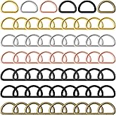 90Pieces 1/2" Metal D Ring 6Colors Metal Purse Straps Buckle D-Shape Multi Purpose Hardware Dee Rings Semi Circular D Ring for Dog Collars Backpacks Handbag Purse Clothes Sewing DIY Accessories