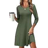 MOLERANI Women's Casual Simple Long Sleeve T-Shirt Loose Dress
