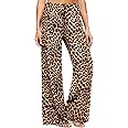 ZOOSIXX Soft Black Pajama Pants for Women, Wide Leg Comfy Casual Lounge Yoga Capri Pants 22'' / 30''