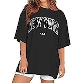 Oversized Tshirts for Women Summer Short Sleeve Round Neck Graphic Tee Shirt