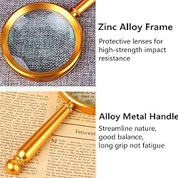 RAUGAJ Magnifiers,Handheld 10X Magnifying Glass Hd