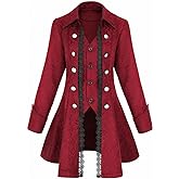 Rainday Women's Steampunk Pirate Jacket Medieval Gothic Tailcoat Victorian coat Costume