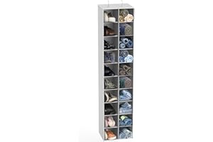 SIMPLE HOUSEWARE Hanging Closet Organizers 20 Section Shoe Shelves, Gray