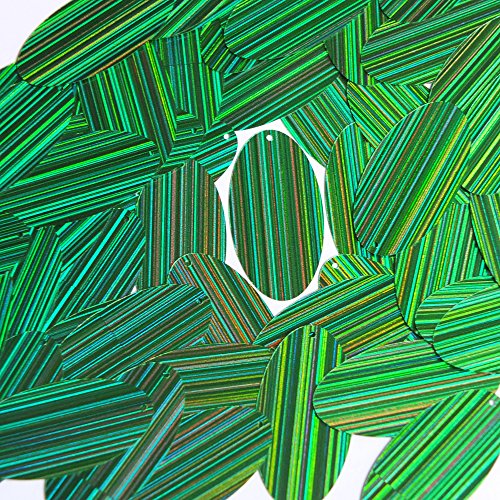 Sequin Oval Green City Lights Reflective Metallic 1.5 inch Couture Loose Pailletttes. Made in USA.