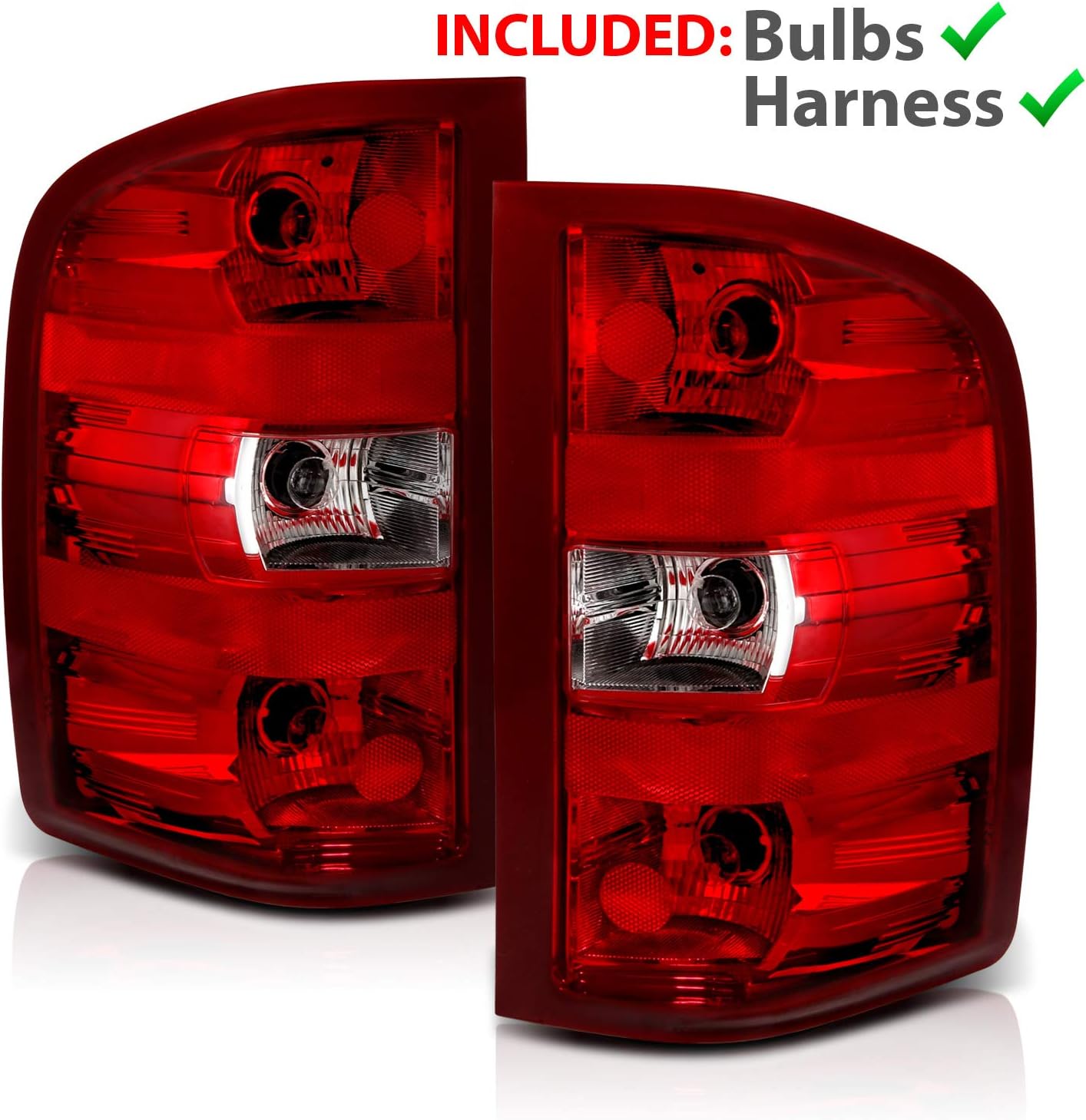 AmeriLite Red Replacement Brake Tail Light Set for Chevy