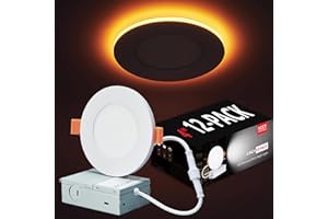 Togalonn 12 Pack LED Pot Lights 4 inch Dimmable with Nightlight, Canless & 5CCT Recessed Lighting, Exterior Soffit Downlight,