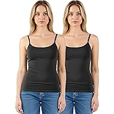 Emmalise Women's Basic Short Camisole Adjustable Strap Layering Cami Tank Top