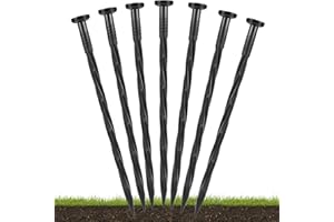 100 Pack Plastic Landscape Anchoring Stakes Plastic Edging Garden Spikes Spiral Ground Stakes Nylon Spikes for Paver Edging, 