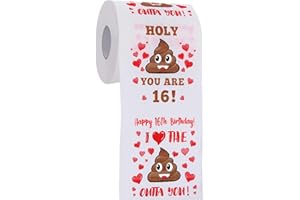 AOZITA 16th Birthday Gifts for Boy or Girl - Happy Prank Toilet Paper - 16th Birthday Decorations, Party Supplies Favors - Funny Gag & Novelty Bday Present for Him, Her, Friends- Sweet 16 Year Old Gift Ideas