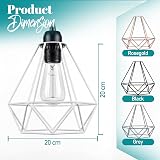 Giggi White Cage Ceiling Light Shade Industrial Ring Pendant view 3