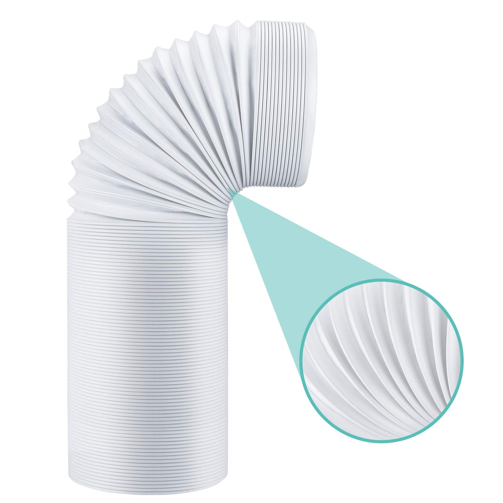 AGPTEK Air Conditioner Hose Pipe - 5.9'' Diameter Venting Duct Extension Kit Universal Flexible AC Exhaust Hose for LG, JHS, Honeywell, Haier, Other Portable AC, Length up to 59'' (Counterclockwise)