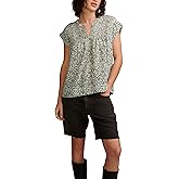 Lucky Brand Womens Lucky Brand Women's Short Sleeve Printed Smocked Blouse