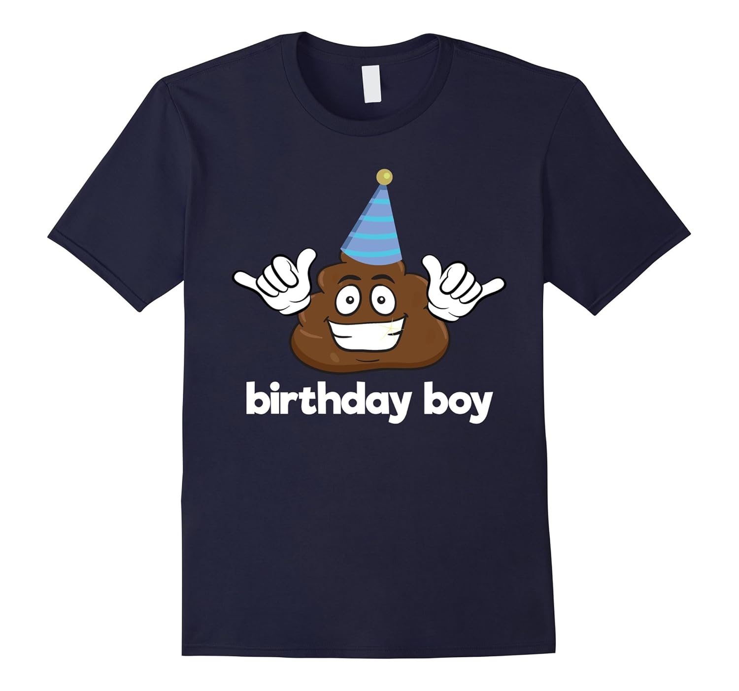 Birthday Boy Shirt - Cool Poop Emoji and Party Hat Design-Rose